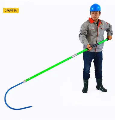 Enhang High Voltage Electric 35KV One Section Fiberglass Rescue Hook Emergency Hook Safety Insulated