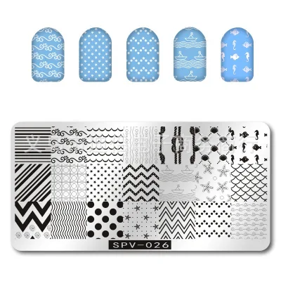 SPV Flowers Style Metal Stamp Nail Art Image Plate Logo Custom Nail Stamping Plates