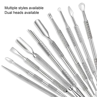 High Quality Stainless Steel Double Headed Cuticle Pusher with Inclined Surface for Nail Removal and Reusable Manicure Tool