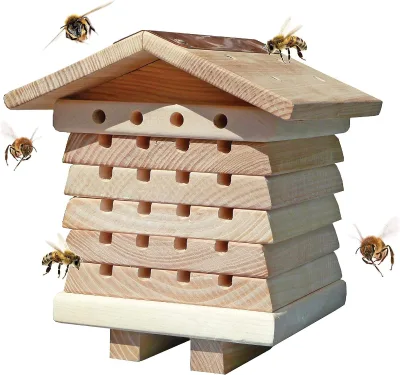 wooden box 8x8x16 cm Wildlife World Interactive bee box wood Pollinator Bee Management System Wooden Bee box