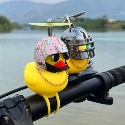 Factory Price Motorcycle Bike Little Yellow Duck Horn Broken Wind Helmet Bamboo Dragonfly Promotional Toys