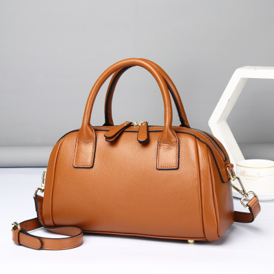 Premium Leather Crossbody Bag Casual Boston Bag Pillow Top Layer Leather Handheld Shoulder Bag