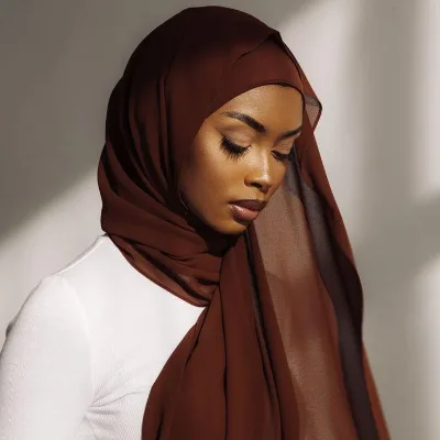 100% Polyester Chiffon Hijab Breathable Soft Ethnic Scarf Shawl Custom Brand Premium Stitching Leopard Animal Tudung Premium