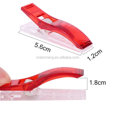 Clover Wonder Clips in Large Size PS Plastic Sewing Clamps for Patchwork DIY Crafts and Quilting 5.6*1.2*1.8CM