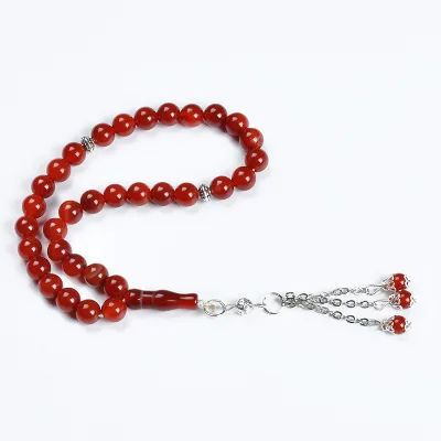 Genuine Religious Red Ruby Beads Necklace Cheap Buddhist Rosary Prayer Beads Ball Costume Jewelry Souvenir from Overseas