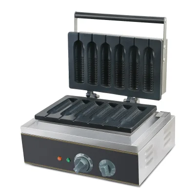 1550W Stainless Steel High Productivity French Muffin Corn Dog Waffle Maker Machine New Home Use Includes Waffle Stick Maker CE