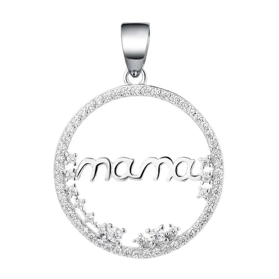 925 Sterling Silver Rhodium Plated Brilliant Cut Third Party Certified Classic Shape Pendant Cubic Zircon Luxury Fashion Wedding