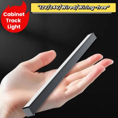 Mini Under Cabinet Lighting, Ultra Thin Slim Magnetic Track LED Light, Wire Free 12V 24V No Wire Cabinet Lighting System