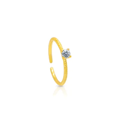 Chris April 925 Sterling Silver Ring Zircon Waterproof Wedding Solitaire Frosted Band Engagement Ring for Women