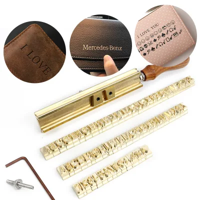 Custom Leather Stamp Interchangeable Letters Alphabet Number Copper Brass Stamping