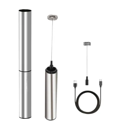 2024 2 Speed High Quality Portable Rechargeable Stainless Steel Electric Milk Frother Coffee Frother for Milk Matcha Cappcinuo