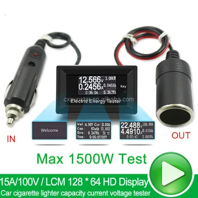 Digital Car Voltmeter Ammeter DC Current Voltage Meter Wattmeter Voltimetro Electric Tester Battery 12 Volt Capacity Detector
