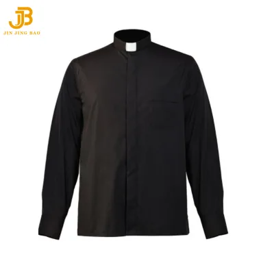 Priest Father Cosplay Black Shirt Halloween Missionary Role Play Short Sleeve for Men