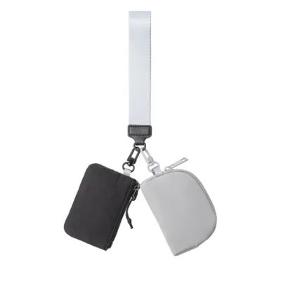 Mini Sport Outdoor Portable Wrist WaterproofPouch Key Chain Purse Solid Color Coin Bag Unisex Nylon Wallet