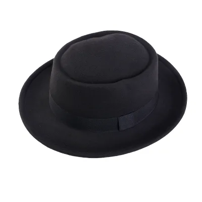 Wholesale Custom Logo Hair Accessories Unisex Vintage Wide Brim Warm Wool Fedora Hat Belt Panama Hat Felt Jazz Hat for Men Women