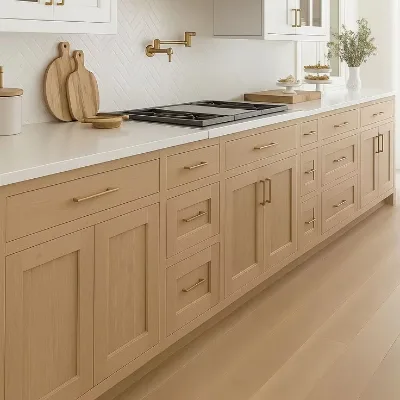 CBMmart Free Design Contemporary Curved Shape Ready to Assemble Furniture Kitchen Storage Cabinet for Apartment Kitchen Cabinets