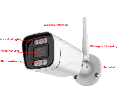 4/6/8MP AI  2.8mm Fixed Lens Bullet IP Camera with Mic and Speaker POE Camera