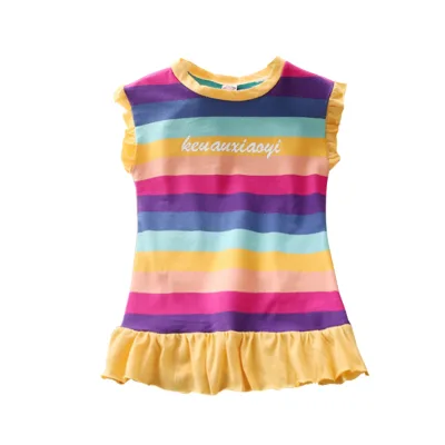 Best Selling Hot Chinese Products Rainbow Traditional Cotton Kids Girls Dress With Innovative Products For Import