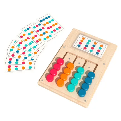 Kids Montessori Creative Logical Thinking Training Color Matching Game Wooden Puzzle Board Kids Wooden Slide Puzzle Game