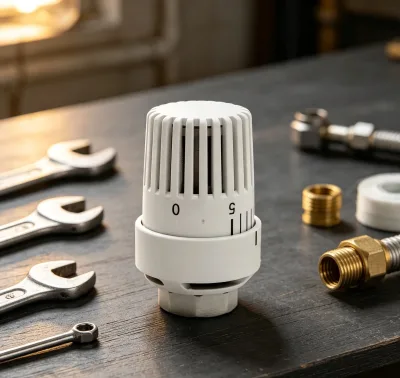 White Manual TRV Thermostatic Radiator Valve Head Sensor Temperature Control Knob for Heating Radiator