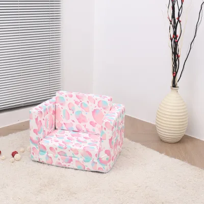 Living Room Furniture Hot Sale Cozee Velvet Print Fabric Comfortable Foldable Kids Chair Foam Chair