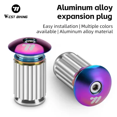 WEST BIKING Colorful Bicycle Handlebar End Expansion Plug Dustproof Aluminum Alloy MTB Road Bicycle Handlebar Plugs
