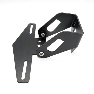Motorcycle Modification Accessories Broken Tail Rear License Plate Frame Foldable Light-Addable Feature Durable Stylish Design