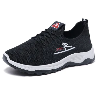 Custom Lace up Black Men Running Lofar Shoes Casual Shoes Sneaker Walking Style Cheapest OEM/ODM Men's Casual Shoes