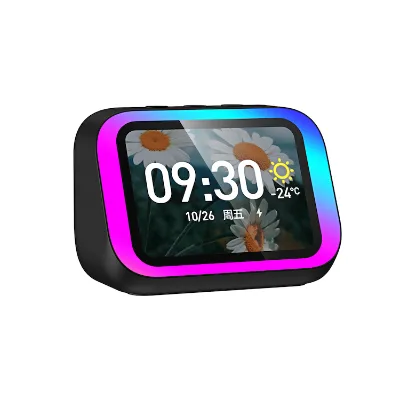 TF26 Pro Speaker 2 In1 Alarm Clock Voice Assistant Ai Call Reminder Message RGB Light Smart Speaker for Home