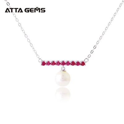 ATTA GEMS Korean Style Fresh Water Pearl Necklace for Women Real 925 Sterling Silver Engagement Fresh Water Pearl Jewelry Gifts