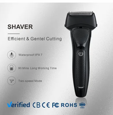 Rechargeable Waterproof Portable Reciprocating Dual-Blade Beard Trimmer Travel Electric Shaver