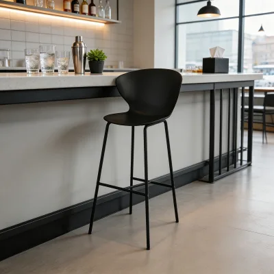 Wholesale Modern Bar Stool Sled Powder Coated Metal Frame High Counter Height Commercial Use Dining School Kitchen Island Bistro