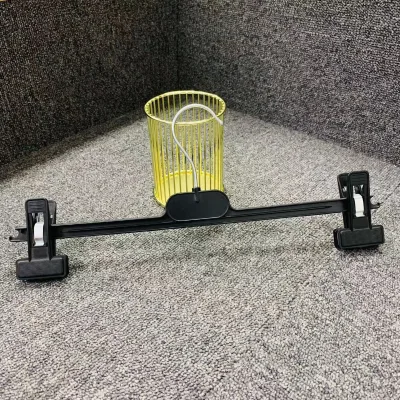14 Inch Black Plastic Non-Slip Retractable Pants Hanger with Firm Clip Single Tier Shopping Bottom Clothes Hanger Jeans Wardrobe