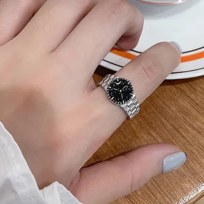 Watch-style Designed Finger Rings for Females, Middle Finger Rings, Individualistic Young Girl Rings