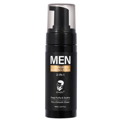 2 in 1 High Quality Cruelty-Free 100% Vegan Men Facial Cleanser Hydrate Dense Foam Shaving Face Wash