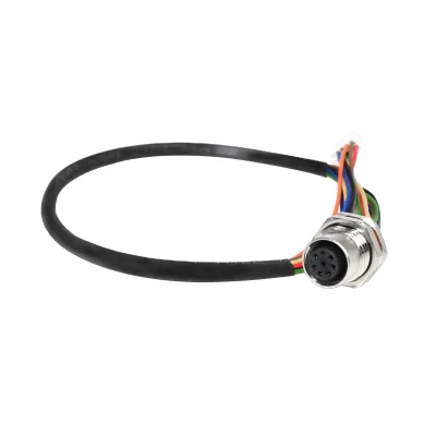 M12 connector panel mount male electrical plug m12 3 4 5 8 pin connector with wire