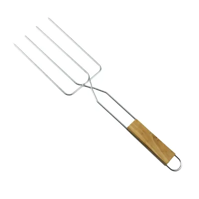 Durable Stainless Steel BBQ Turkey Fork 4-Prong Carving Fork with Wooden  Handle Camping