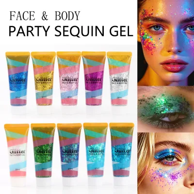 Hot Selling Gentle Formula and Long-lasting Shine OEM Face Body Glitter Gel
