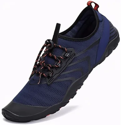 For Unisex Water Shoes Quick Drying Breathable Non-Slip Thick Sole Aqua Socks Swim Shoes Dark Blue