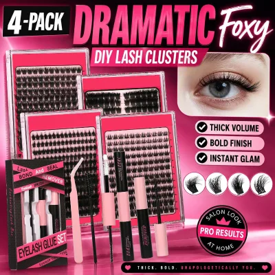 Lash Cluster Kit Custom Logo Fluffy Eyelash Cluster Wholesale False Eyelashes Diy Cluster Lashes D Curl with Bond and Seal
