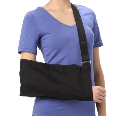Orthopedic Cotton Canvas Pouch Arm Support Sling Healthcare Supply Allbest Brand Model ACS004 ISO13485/CE Certified Black One