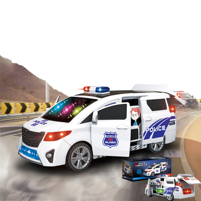 Electric Police Car Toys Transforming Universal Policeman Car Door Opened Deformation Copper Car with LED Light and Music