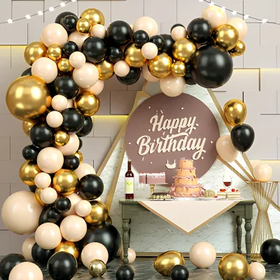 New Arrival Black Gold Blush Color Balloon Garland Arch Kit Holiday Birthday Graduation Background Party Decoration Balloons Set