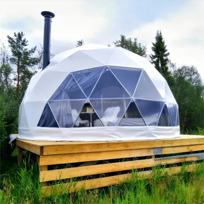 Versatile Outdoor Shelter with Sturdy Steel Framework and Vibrant Fabric Options for Urban Restaurants and Lounges Dome Tent