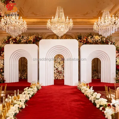 SMOOTH Multi-layer White Wedding Decorative Backdrop Wall Panel Background Arch Acrylic Backdrop