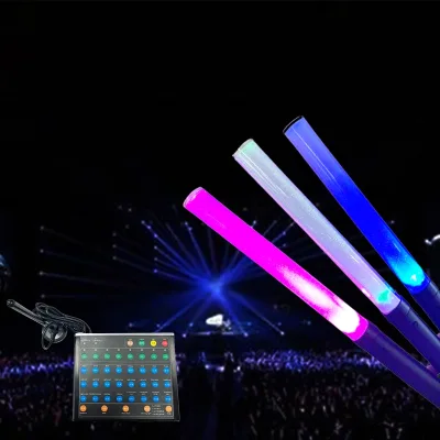 24 Color Remote Control LED Flashing Light Stick Wireless Remote Glowing LED Stick for Sports & Entertainment