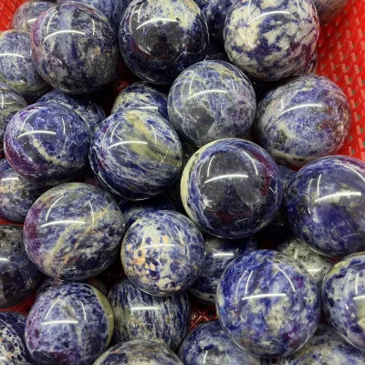Wholesale Factory Polished Carved Crystal Ball Blue Sodalite Sphere for New Year Decoration Gifts Collection