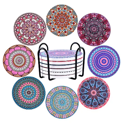 DIY Ceramic Absorbent Waterproof Coaster Mando Pattern Home Furnishing Accessories Coaster Insulation Coaster