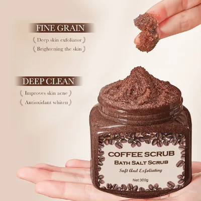 New Arabica Coffee Sea Salt Face Body Scrub Private Label Anti Cellulite Whitening Exfoliator Coffee Scrub