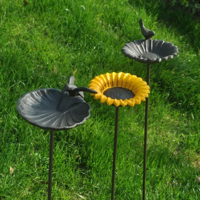 Bird Feeder Heavy Duty Cast Iron Bird Bath & Feeder | Outdoor Rust-Resistant Standing Garden Decor